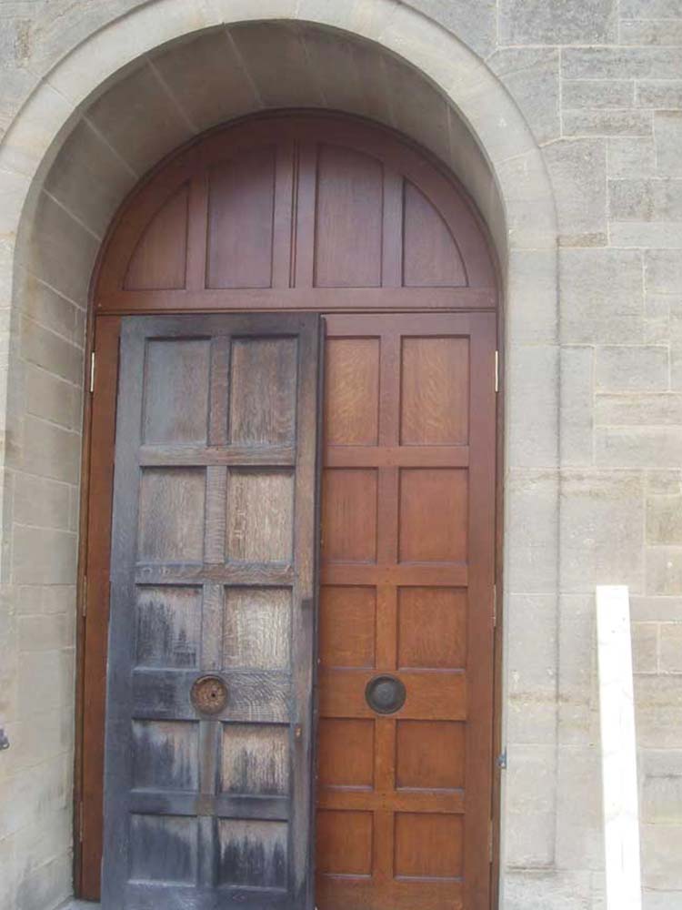 Church door revival by Paul Malvern Restoration, Gloucestershire